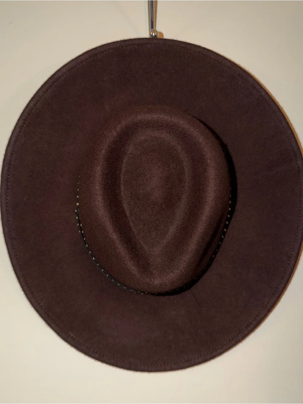 Boho Wide Brim Wool Fedora Hat in Brown